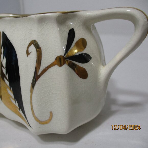 Vintage Staffordshire England Sandland Ware Sugar & Creamer Set MCM Mid-Century - Picture 10 of 12